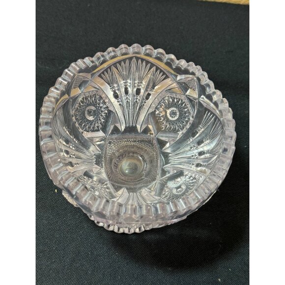 Antique Imperial Glass Nucut 212 Footed Compote Saw Tooth Edge Dish - Picture 2 of 10
